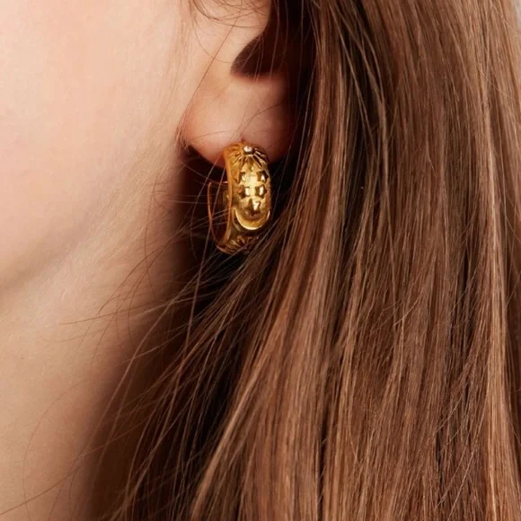 ✨You’re My Sun, Moon And Stars Gold Hoop Earrings - Picture 3 of 9